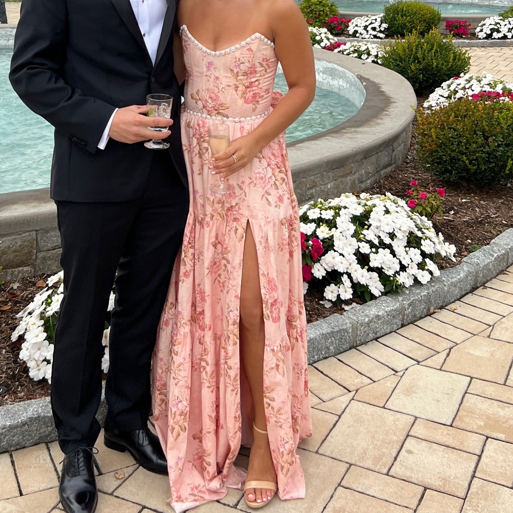 V. Chapman Pink Floral Wedding Dress